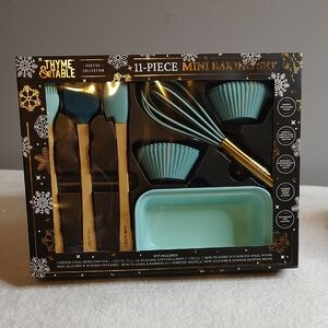 Thyme & Table 11-Piece Mini Baking Set - Teal and Gold